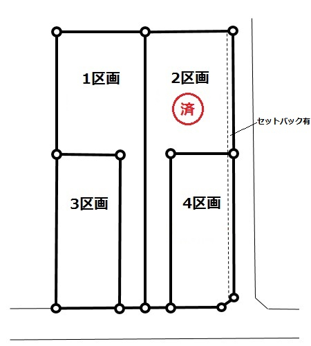 伊勢崎市今井町　全4区画売土地3区画